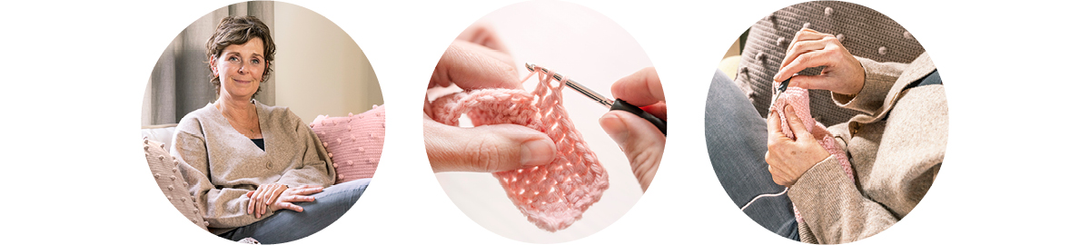  Yarnplaza.com Crochet a Pom-Pom Pillow: Ariadne at Home Crochet Course 