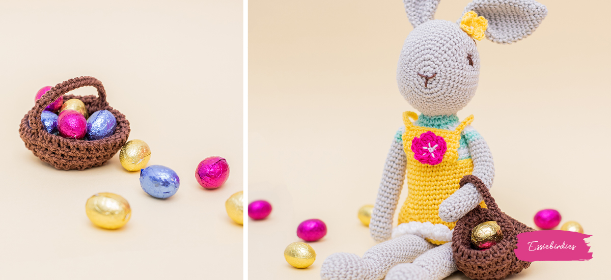 Essiebirdies Osterhase Osterkaninchen Häkelpaket Häkeln Zusammenarbeit Wollplatz