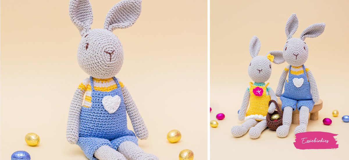 Essiebirdies Osterhase Osterkaninchen Häkelpaket Häkeln Zusammenarbeit Wollplatz